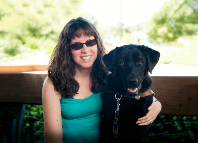 PHOTO: Leanne-Bremner of Toronto, Ontario with her guide dog Ayanna.